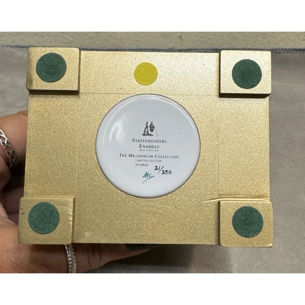 RARE Boxed Staffordshire Enamels Millennium Edition Miniature Mantel Clock